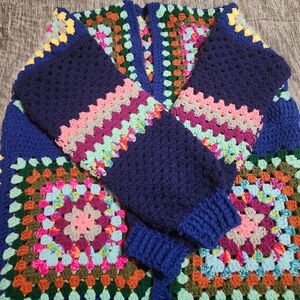 Vibrant Multicolor Crochet Women's Jacket